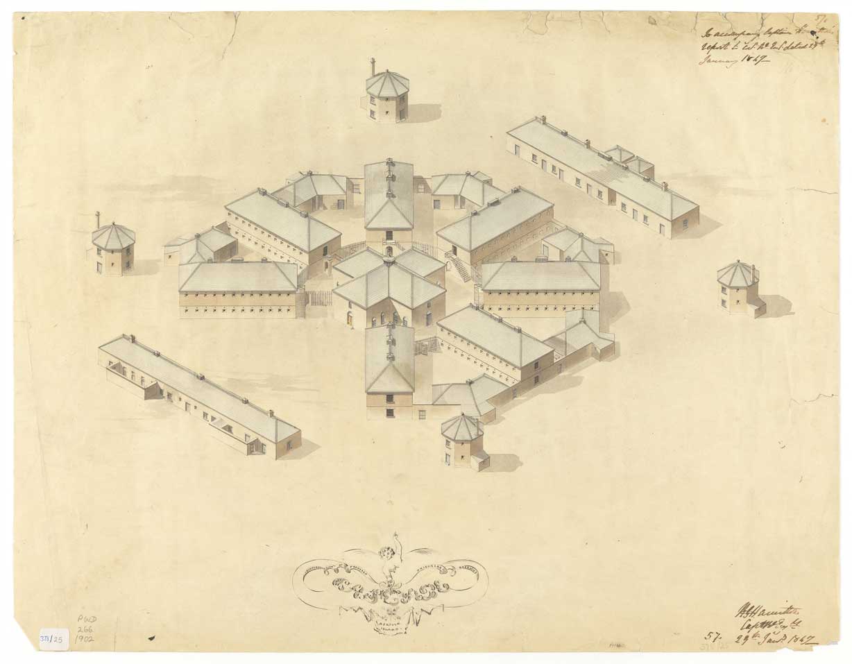 Proposed prisoner's barracks, Cascade, Norfolk Island, 24 Jan 1847. Courtesy: TAHO, PWD266/1/1902. Proposed prisoner's barracks, Cascade, Norfolk Island, 24 Jan 1847. Courtesy: TAHO, PWD266/1/1902.