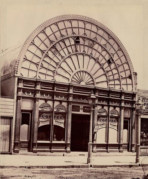 Temperance Hall, Pitt Street, Sydney, Nov 1870. Image: ML SPF/327.