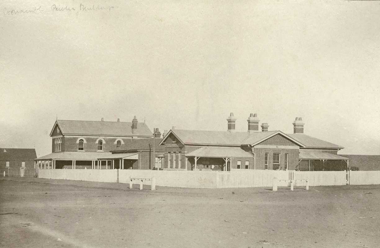 Coonamble public buildings including courthouse, built 1881. Photo ID: SRNSW 4346_ a020_a020000324.jpg Coonamble public buildings including courthouse, built 1881. Photo ID: SRNSW 4346_ a020_a020000324.jpg