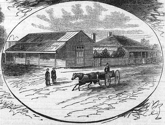 Old Wilcannia courthouse. Image: Australian Town and Country Journal,  Sat 8 Oct 1881, p. 696. Reproduction: Peter de Waal
