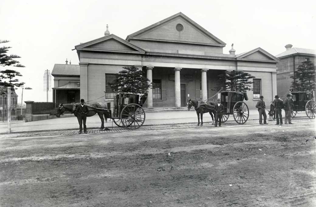 Newcastle old courthouse, Hunter street, erected 1839, which later became the Newcastle Technological Museum. Photo ID: SRNSW 4481_a026_ 000535.jpg