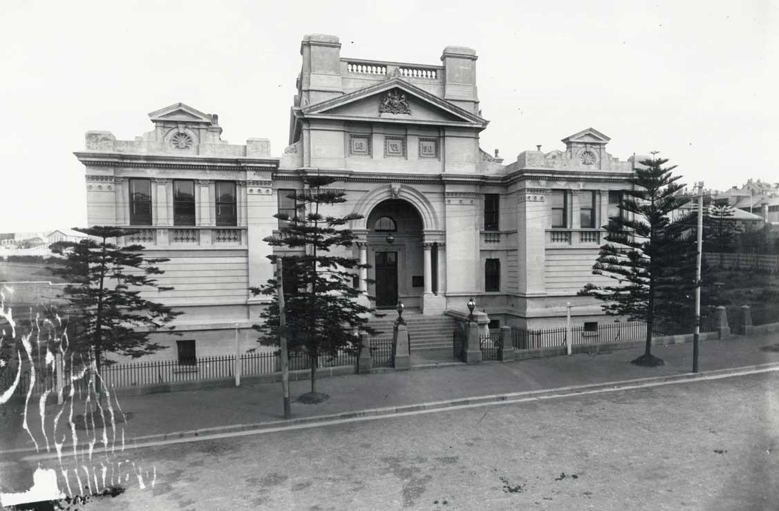Newcastle courthouse, opened 29 Feb 1892. Photo ID: SRNSW 4481_ a026_000536.jpg