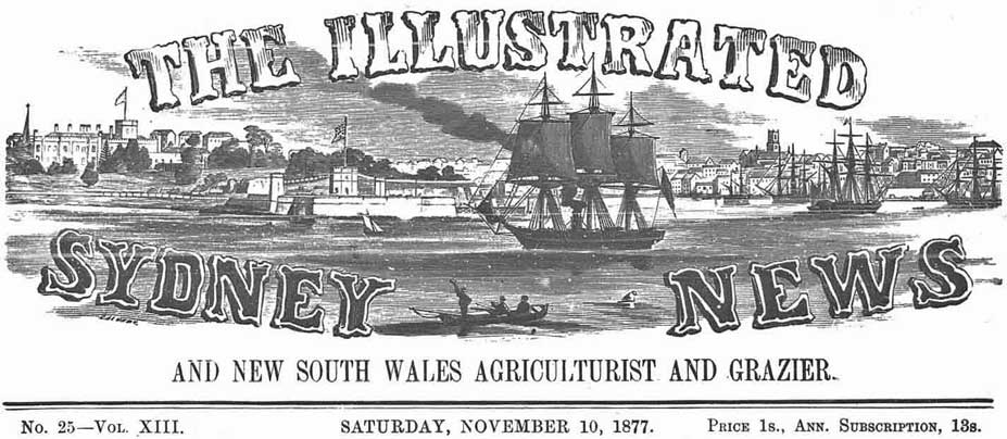 The Illustrated Sydney News masthead. Reproduction: Peter de Waal The Illustrated Sydney News masthead. Reproduction: Peter de Waal