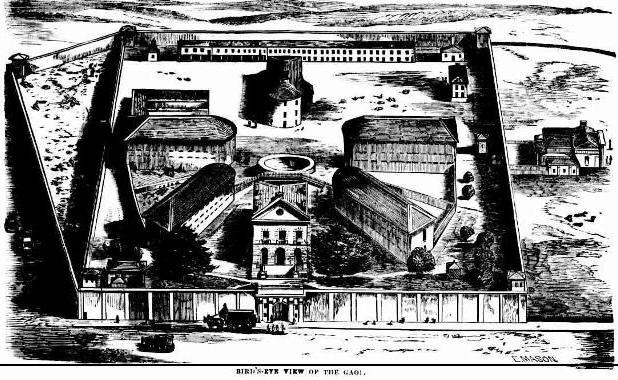 Bird’s eye view of Darlinghurst gaol. Source: Illustrated Sydney News, Fri 16 Nov 1866, p. 76. Reproduction: Peter de Waal.