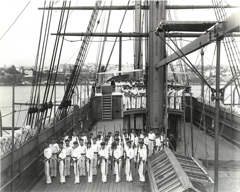Boys on Sobraon’s deck. Photo ID: SRNSW 4481_a026_000004.jpg