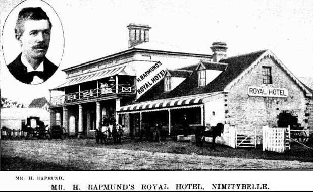 Mr H Rapmund’s Nimmitabel Royal Hotel, Main Street. Image: The Sydney Mail and NSW Advertiser, Sat 2 Oct 1897, p.713. Reproduction: Peter de Waal