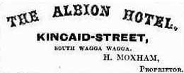 Albion Hotel advertisement. Image: Wagga Wagga Express and Murrumbidgee District Advertiser, (NSW), Sat 29 Sep 1866, p. 1. Reproduction: Peter de Waal