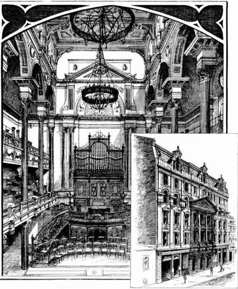 Wesleyan Centenary Chapel, opened 14 Feb 1844, with York Street (between King and Market streets) frontage, at bottom right. Image: Australian Town and Country Journal,Sat11May1889,p.31.Reproduc- tion: Peter de Waal Wesleyan Centenary Chapel, opened 14 Feb 1844, with York Street (between King and Market streets) frontage, at bottom right. Image: Australian Town and Country Journal,Sat11May1889,p.31.Reproduc- tion: Peter de Waal