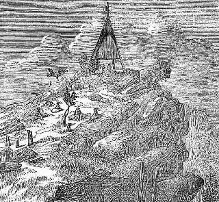 Summit of Mount Diogenes, Mount Macedon. Image: Illustrated Australian News for Home Readers, (Mel, Vic), Wed 25 Feb 1874, p. 24. Reproduction: Peter de Waal