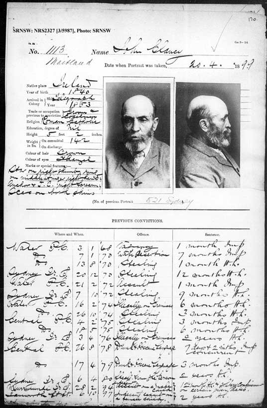SRNSW: NRS2327, [3/5987], Maitland Gaol photographic description book, 1875-1930, No. 1113, p. 170, R5130.