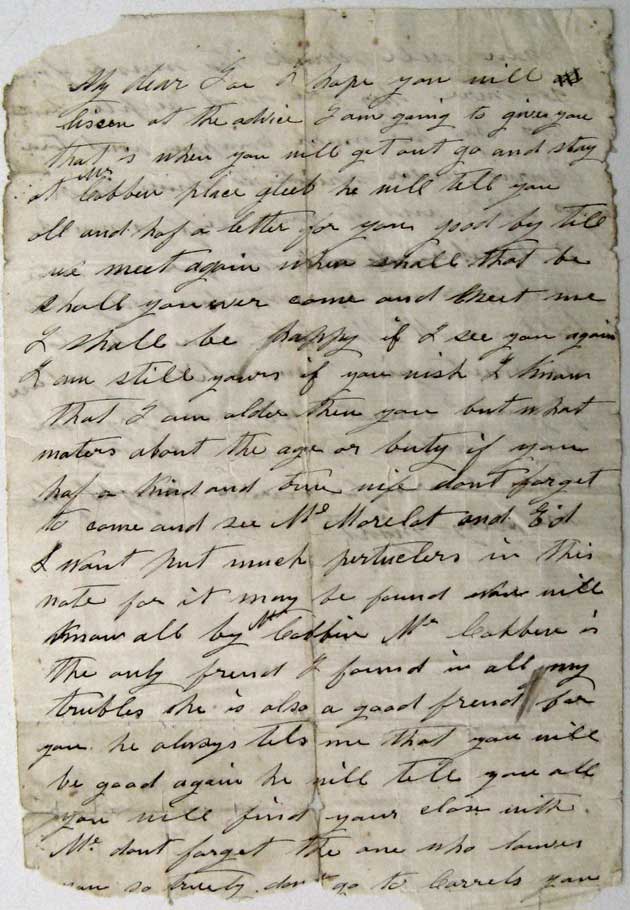 Page 1 of Joseph Roache’s letter to Walter Jonns. Photo: Peter de Waal Page 1 of Joseph Roache’s letter to Walter Jonns. Photo: Peter de Waal