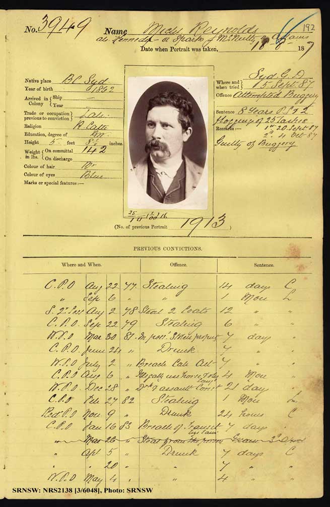 SRNSW: NRS2138, [3/6048], Darlinghurst Gaol photographic description book, 1886-1887, No. 3949, p. 191-2, R5102.