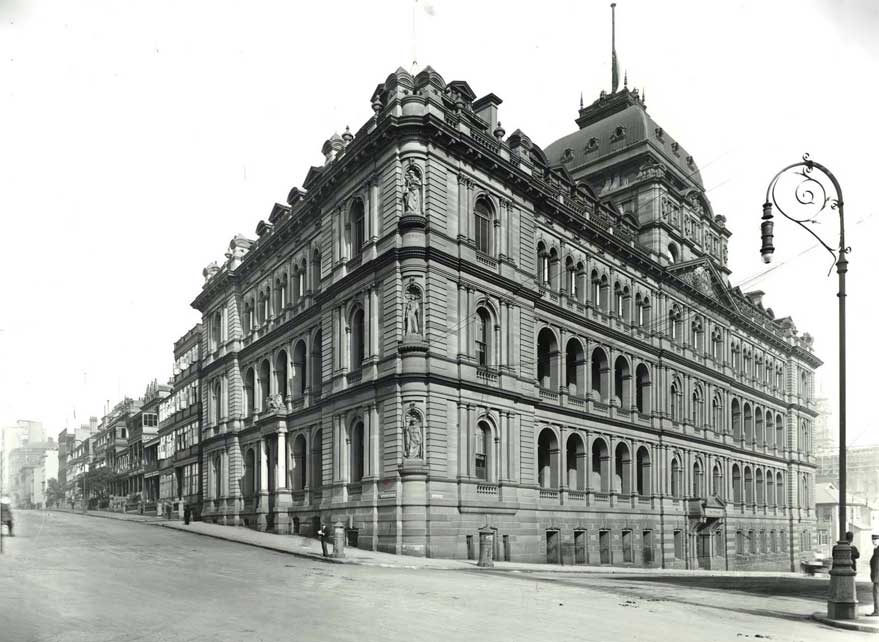 Colonial Secretary’s Building, corner Macquarie and Bridge Streets, Sydney, completed 1879. Photo ID: SRNSW 4481_a026_000329.jpg Colonial Secretary’s Building, corner Macquarie and Bridge Streets, Sydney, completed 1879. Photo ID: SRNSW 4481_a026_000329.jpg