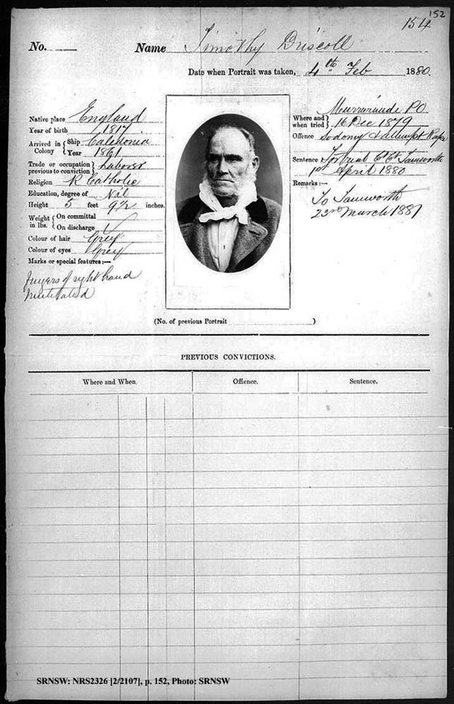 SRNSW: NRS2326, [2/2107] , Maitland Gaol photographic description book, 1873-1922, No. –, p. 152, R5127.