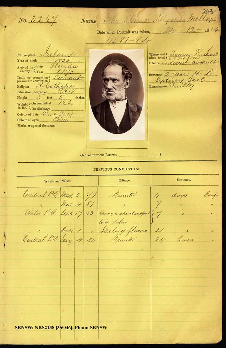 SRNSW: NRS2138, [3/6046], Darlinghurst Photograph description books, 1884, No. 3267, p.2 43, R5101.