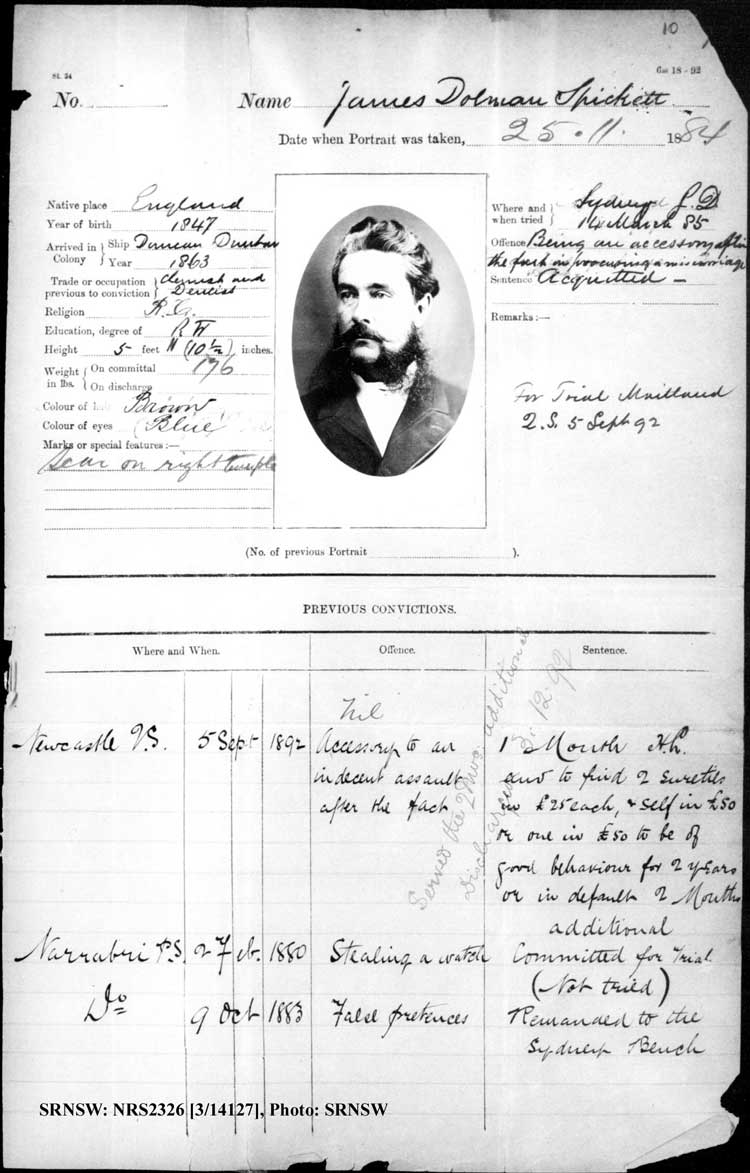 SRNSW: NRS2326, [3/14127], Maitland Gaol photographic description book, 1873-1922, No. –, p. 10, R5128.