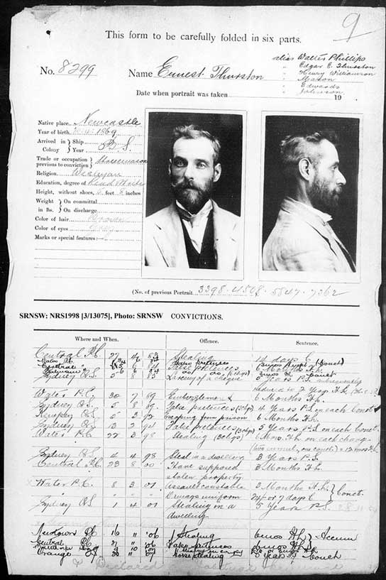 SRNSW: NRS1998, [3/13075], Bathurst Gaol photographic description book, 1874-1930, No. 8299, p. 9, R5090.