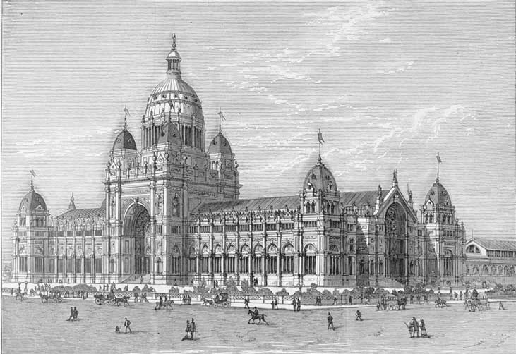 Prize design for the Melbourne International Exhibition Building, 8 Jun 1878. Image: Vic State Library collection. Reproduction: Peter de Waal