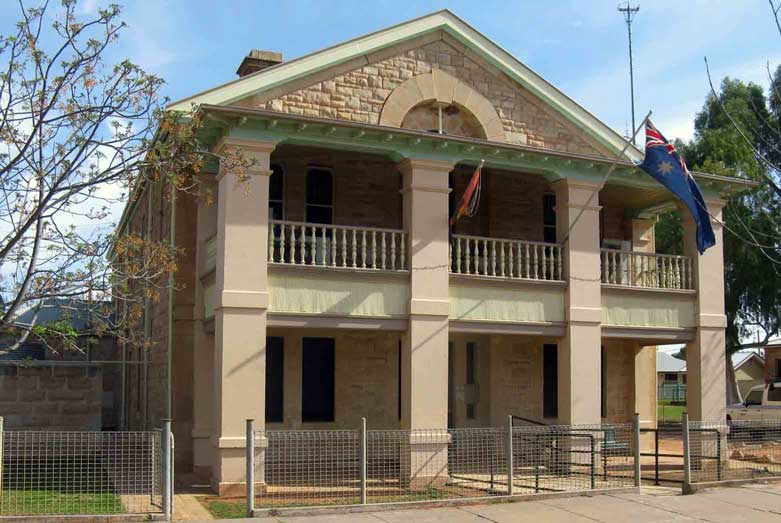 Wilcannia gaol, completed 1881 of locally quarried sandstone. Designed by NSW Colonial Architect, James Barnet. Photo: Peter de Waal Wilcannia gaol, completed 1881 of locally quarried sandstone. Designed by NSW Colonial Architect, James Barnet. Photo: Peter de Waal