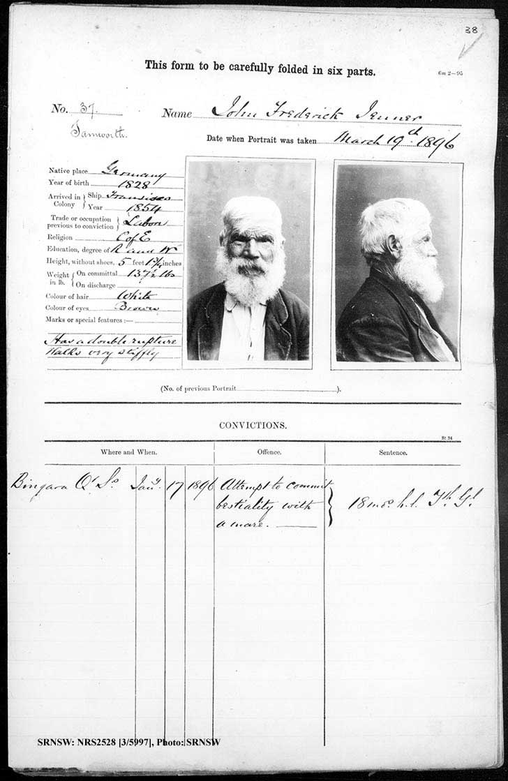 SRNSW: NRS2528, [3/5997], Tamworth Gaol photographic description book, 1894-1929, No. 37, p. 38, R5139.