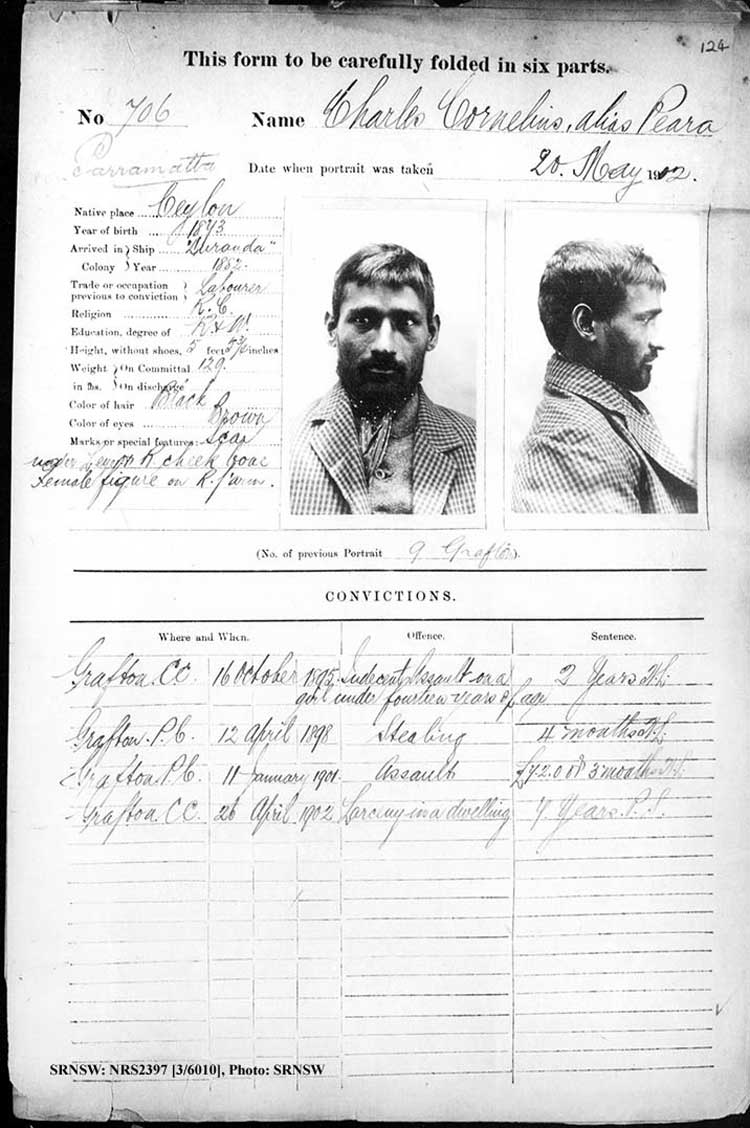 SRNSW: NRS2397, [3/6010, Parramatta gaol photographic description book, 1880-1930, No. 706, p. 124, R5137. SRNSW: NRS2397, [3/6010, Parramatta gaol photographic description book, 1880-1930, No. 706, p. 124, R5137.