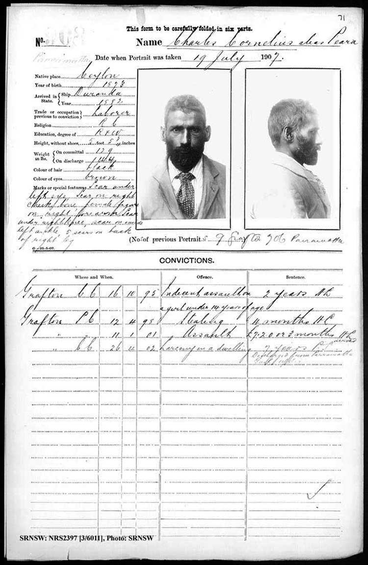 SRNSW: NRS2397, [3/6011], Parramatta gaol photographic description book, 29 Aug 1905-11 Nov 1909, No. 908, p. 71, R5137.