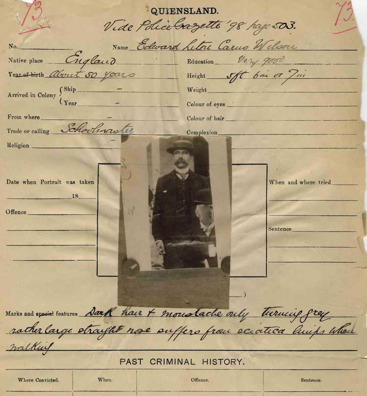 Wilson’s gaol photographic sheet