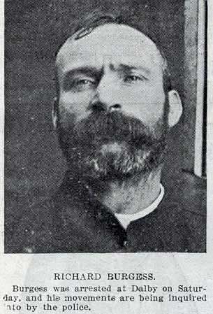 Richard Burgess, murder suspect. Image: <em>The Queenslander</em>, Sat 14 Jan 1899, p. 75. Reproduction: SLQ