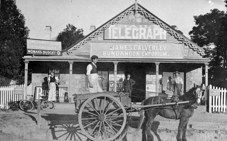 Calverley’s Bundanoon Emporium, c 1901, with Benjamin driving the cart. Photo: Courtesy Bundanoon History Group Calverley’s Bundanoon Emporium, c 1901, with Benjamin driving the cart. Photo: Courtesy Bundanoon History Group