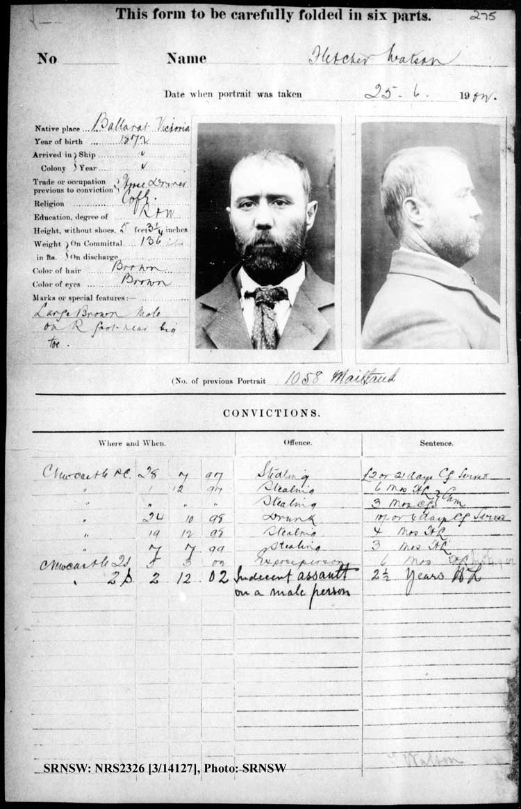 SRNSW: NRS2326, [3/14127], Maitland Gaol photographic description book, 1873-1922, No. –, p. 275, R5128.