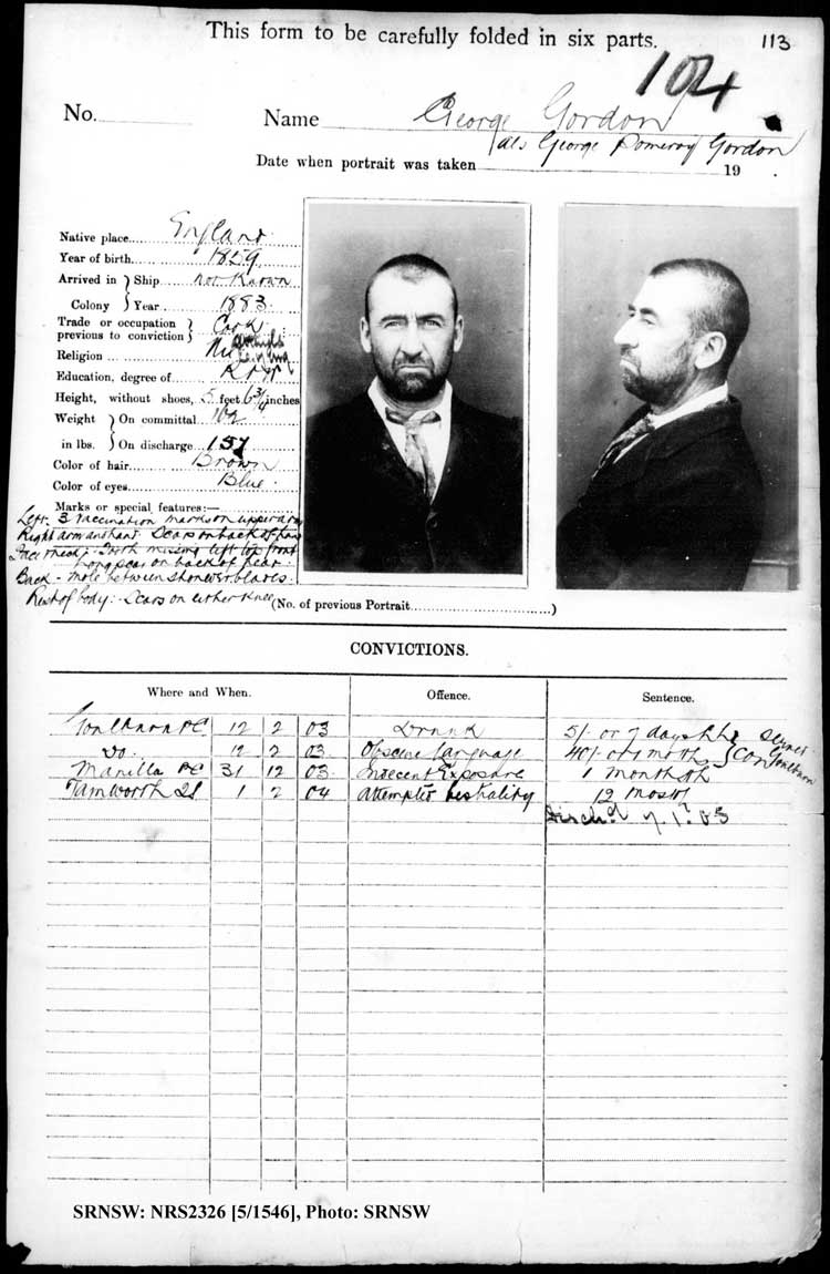 SRNSW: NRS2326, [5/1546], Maitland Gaol photographic description book, 1873-1922, No. –, p. 113, R5126.