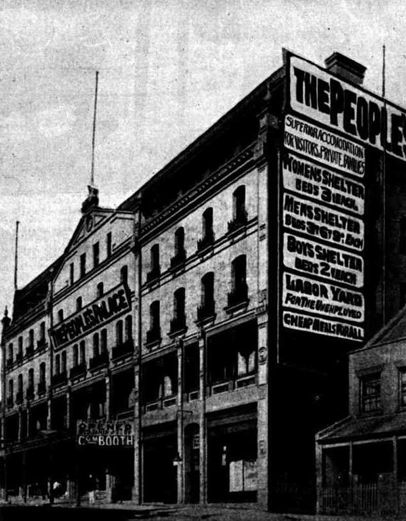 The People’s Palace, Sydney – The Salvation Army’s latest enterprise. Image: Australian Town and Country Journal, (Syd, NSW), Sat 28 Jan 1899, p. 37. Reproduction: Peter de Waal