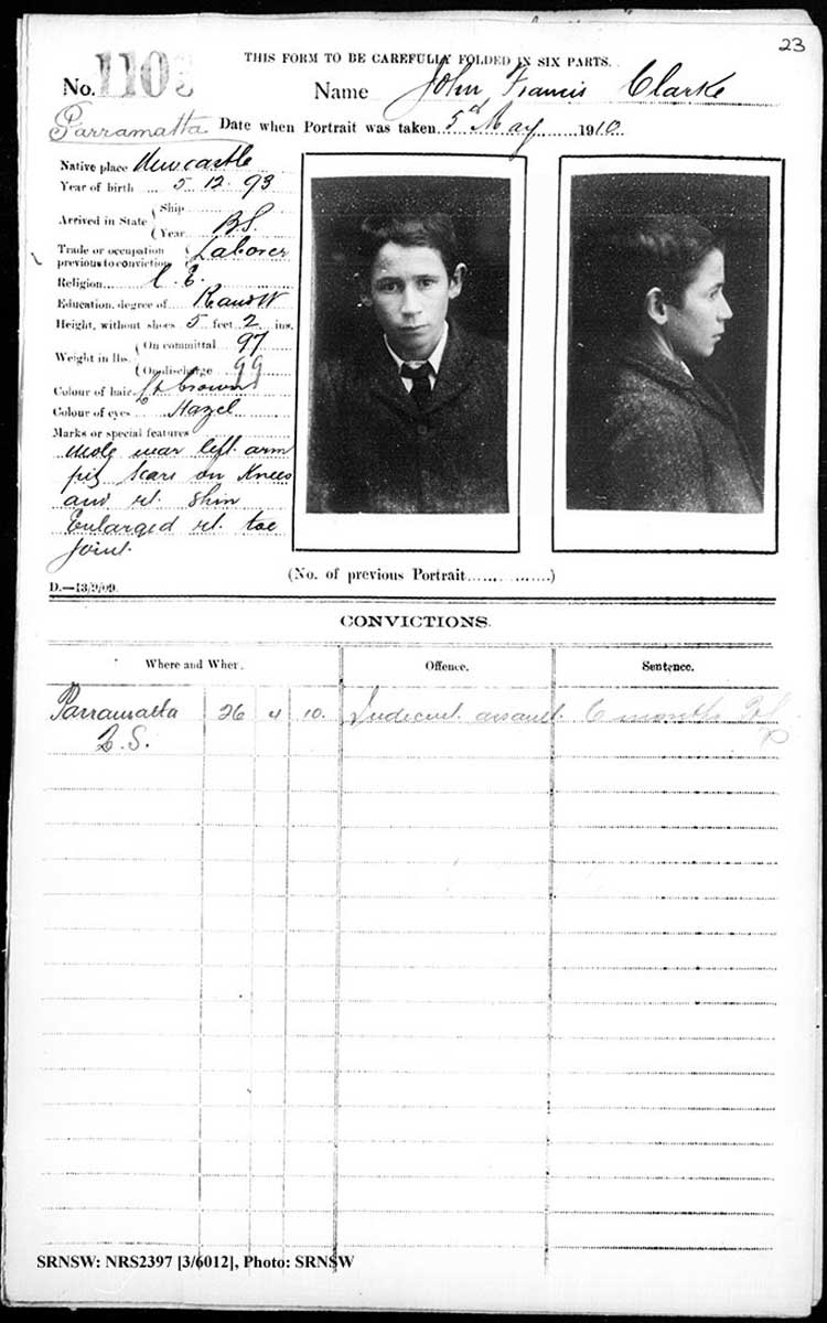 SRNSW: NRS2397, [3/6012], Parramatta photographic description book, 1909-1914, No. 1103, p. 23, R5138.