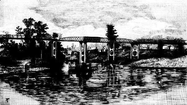 Fawcett bridge, Lismore, designed by JH Daniels, Esq. Image: Australian Town and Country Journal, Sat 5 Jul 1884, p.19. Reproduction: Peter de Waal Fawcett bridge, Lismore, designed by JH Daniels, Esq. Image: Australian Town and Country Journal, Sat 5 Jul 1884, p.19. Reproduction: Peter de Waal