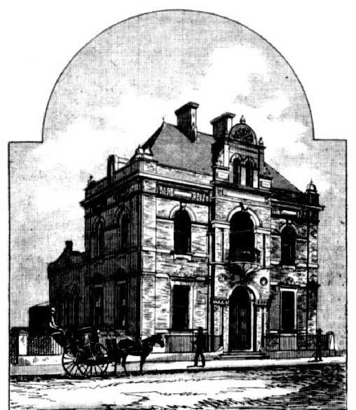 Goulburn town hall, opened Feb 1889. Image: Australian Town and Country Journal, Sat 16 Feb 1889, p. 26. Reproduction: Peter de Waal