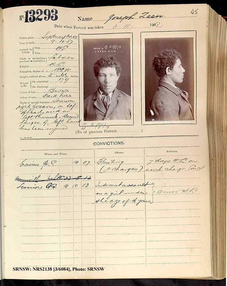 SRNSW: NRS2138, [3/6084], Darlinghurst Gaol photographic description book, 1913-1914, No. 13293, p. 45, R5117.