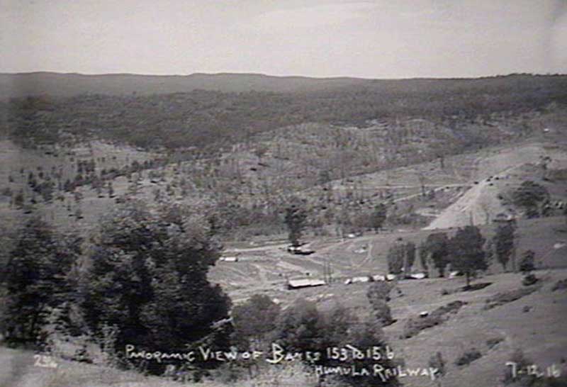 Panoramic view of Banks 153 to 156, Humula Railway. Image: 7 Dec 1916, NSW State Library collection. Reproduction: Peter de Waal