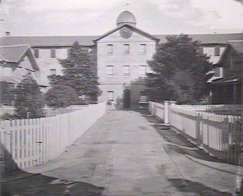 Parramatta lunatic asylum, main entrance. Image: NSW State Library collection. Reproduction: Peter de Waal Parramatta lunatic asylum, main entrance. Image: NSW State Library collection. Reproduction: Peter de Waal