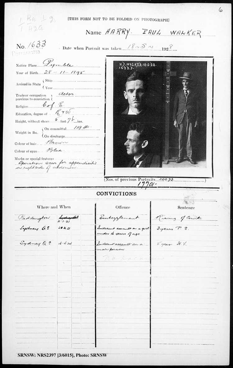 SRNSW: NRS2397, [3/6015], Parramatta Gaol photographic description book, 1929-1930, No. 1633, p. 6, R5138.