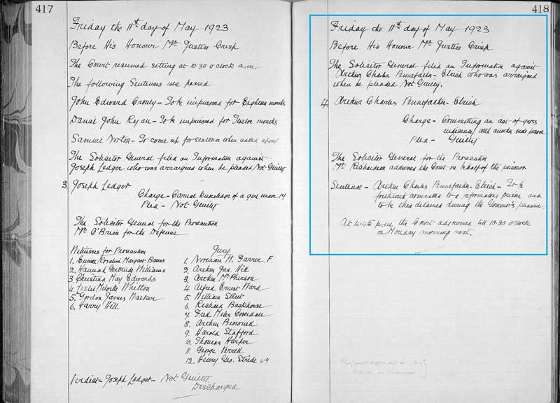 TAHO: Supreme Court Record SC32/1/20, Image 214, pp. 417-8. Reproduction: Peter de Waal