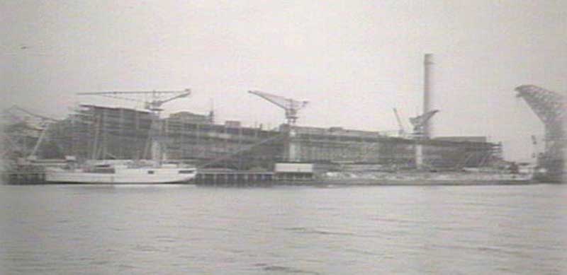 Cockatoo Dock showing ship construction, Feb 1924. Image: NSW State Library collection. Reproduction: Peter de Waal
