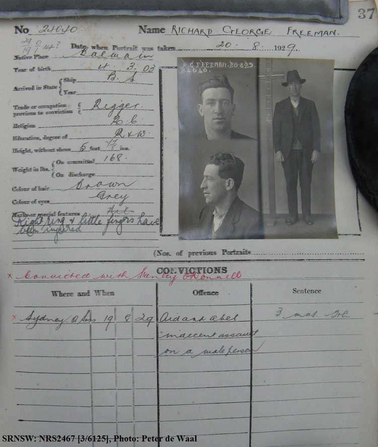 SRNSW: NRS2467, [3/6125], State Penitentiary photographic description book, 9 Aug 1929-3 Dec 1930, No. 24040, p. –.
