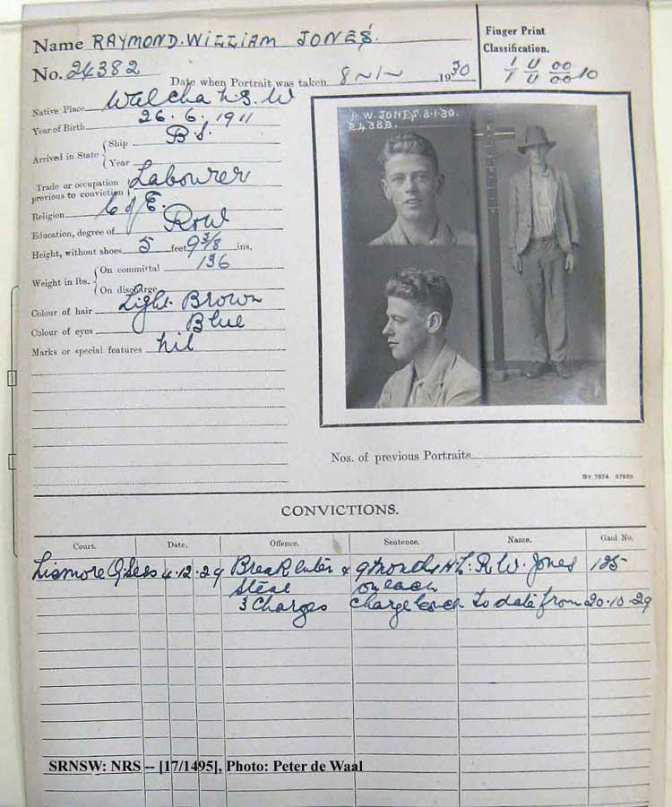 SRNSW: NRS– [17/1495], State Penitentiary photographic description book, 3 Dec 1929-20 Mar 1930, No. 24382, p. –.