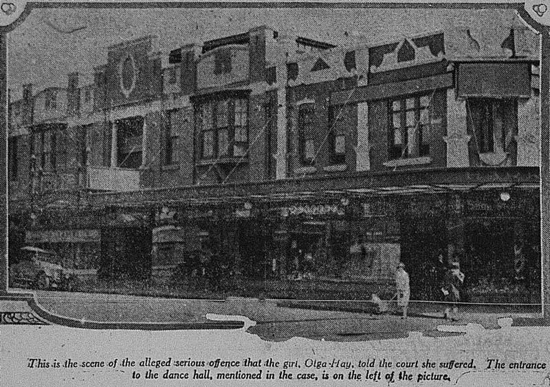 Dance hall, on left, Newland street, Waverley. Image: Truth, (Syd, NSW), Sun 10 Oct 1926, p. 13. Reproduction: Peter de Waal