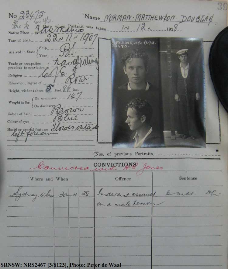 SRNSW: NRS2467, [3/6123], State Penitentiary photographic description book, 8 Nov 1928-21 Mar 1929, No. 23475, p. –.