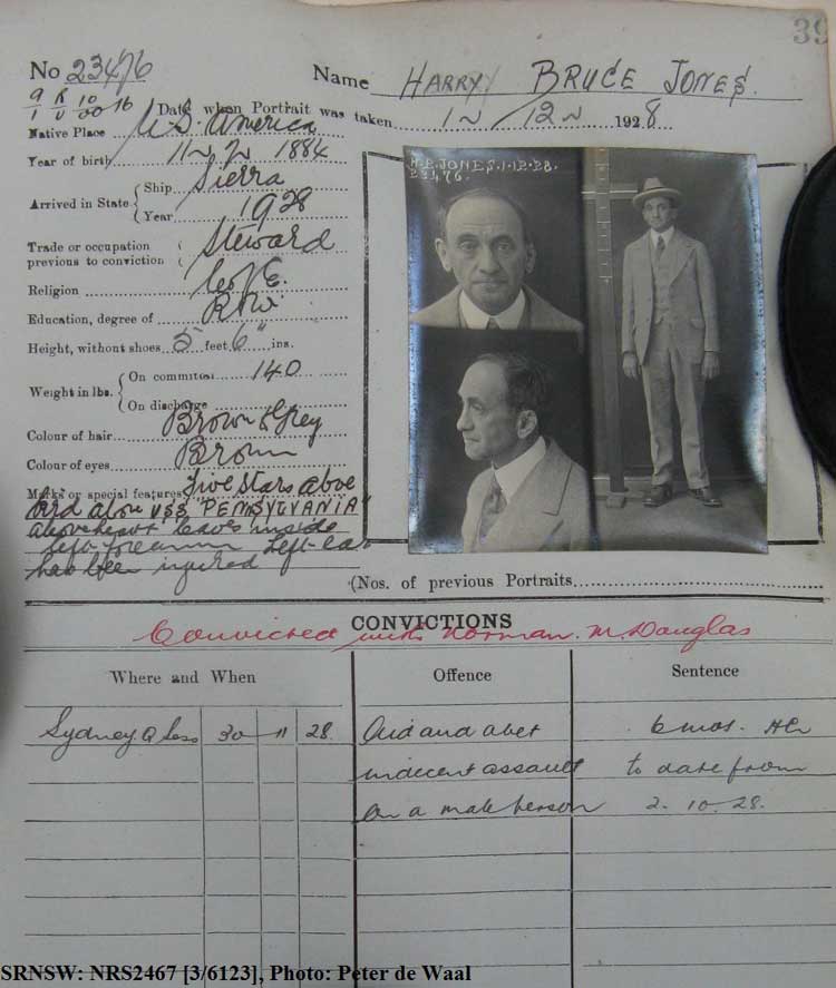 SRNSW: NRS2467, [3/6123], State Penitentiary photographic description book, 8 Nov 1928-21 Mar 1929, No. 23476, p. –.