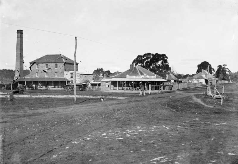 Flour mill and Kelk & Alford’s store, Blayney, 1870-1875. Image: NSW State Library collection. Reproduction: Peter de Waal