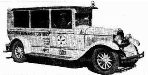 The Studebaker limousine ambulance of the Western Suburbs District. Image: The Sun, (Sydney, NSW), Fri 10 May 1928, p. 20. Reproduction: Peter de Waal