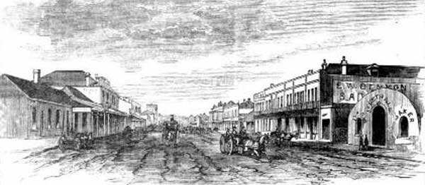 Auburn Street, Goulburn. Image: The Sydney Mail and NSW Advertiser, Sat 4 Feb 1882, p. 181. Reproduction: Peter de Waal