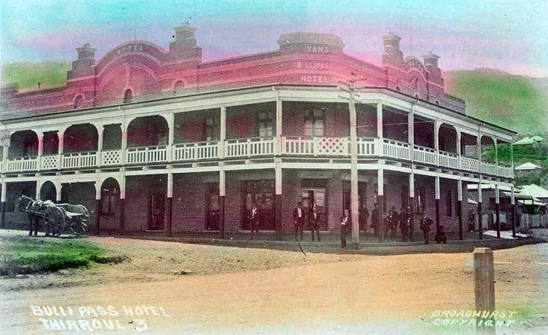 Bulli Pass Hotel (Ryan’s Bulli Pass Hotel), Thirroul, c. 1900-1927. Image: NSW State Library collection. Reproduction: Peter de Waal